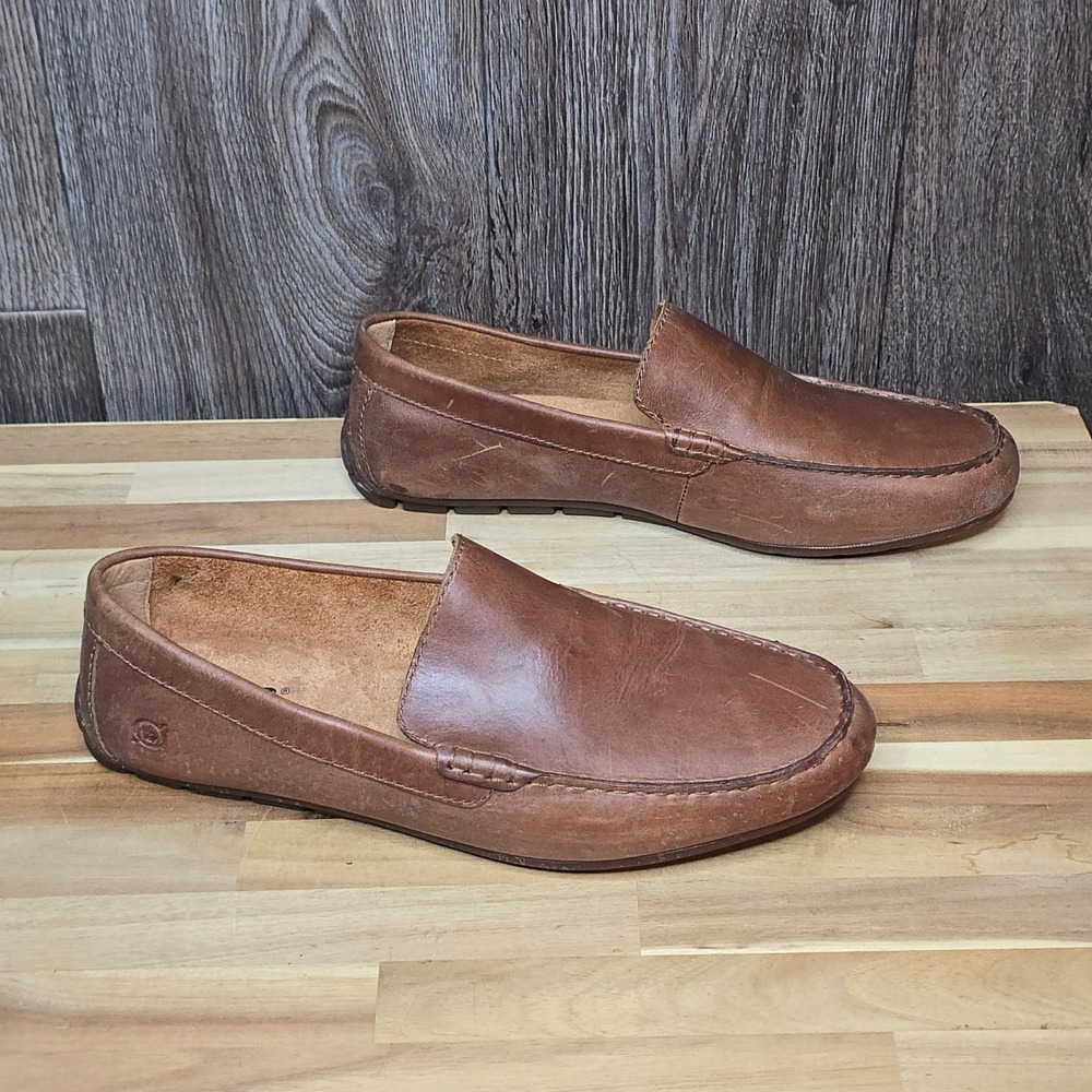 Born H38237 Driving Loafers 11.5M Brown Leather Mens Shoes